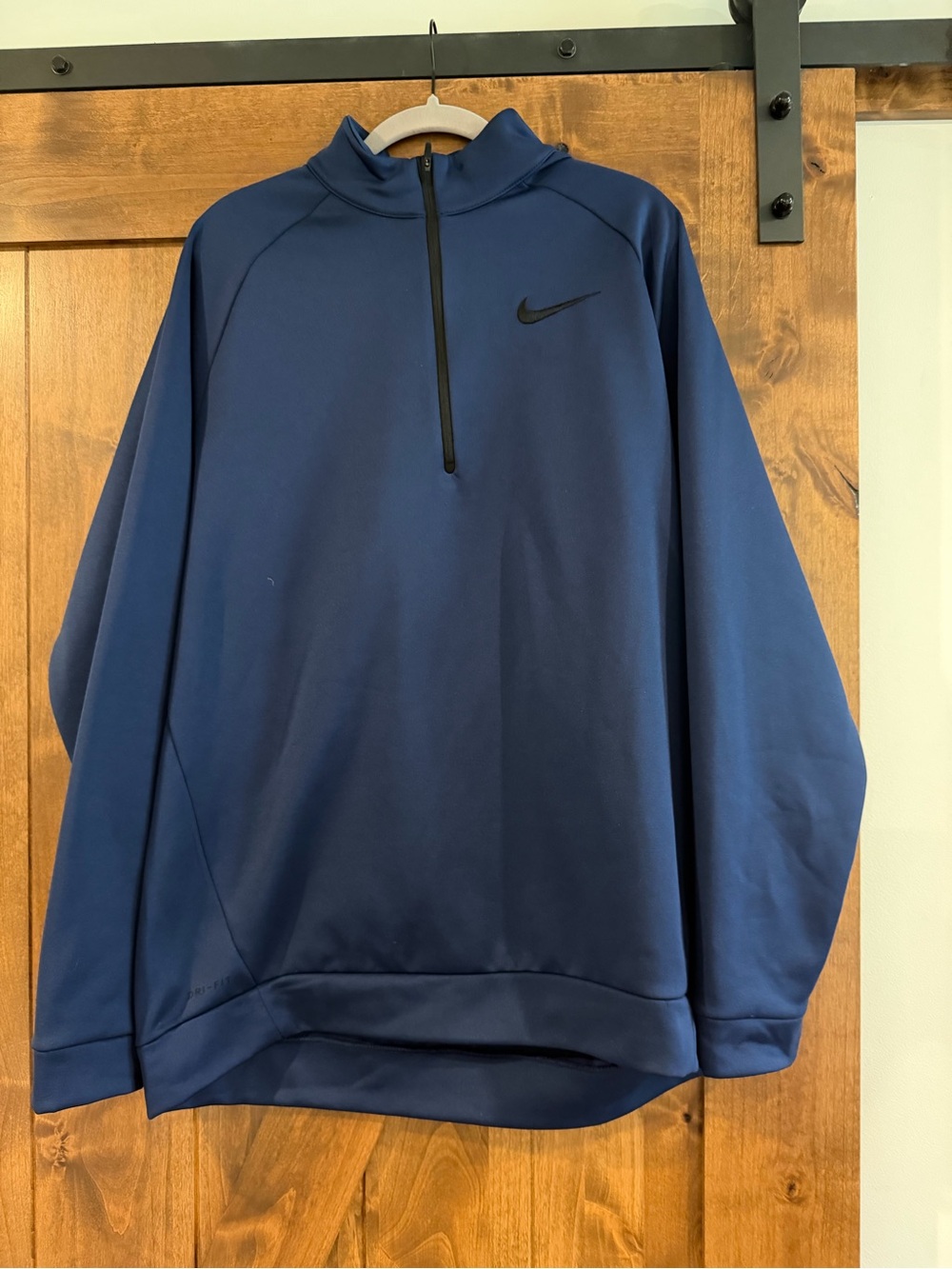 Nike Pro Men Navy Dri-FIT 1/4-Zip Hyper Dry Training Pullover XLT